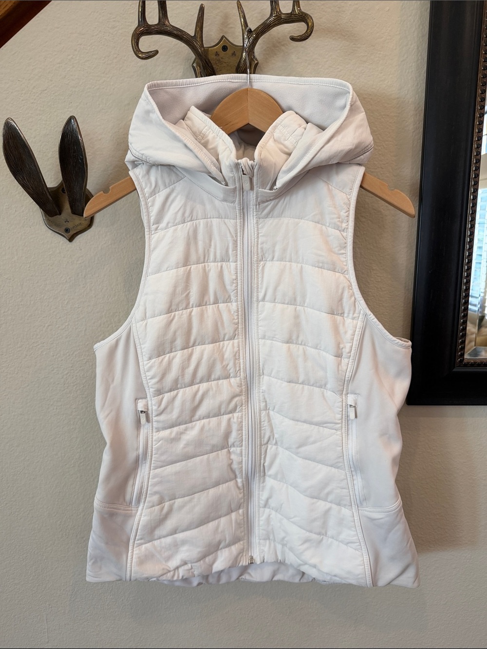 lululemon athletica White Quilted Hooded Vest